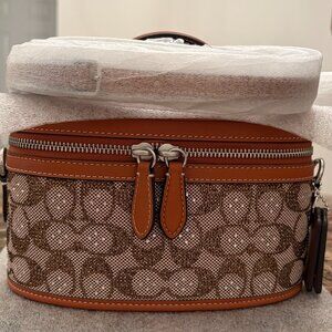 Coach Crystal Signature Jacquard Trail Bag (Burnished Amber)